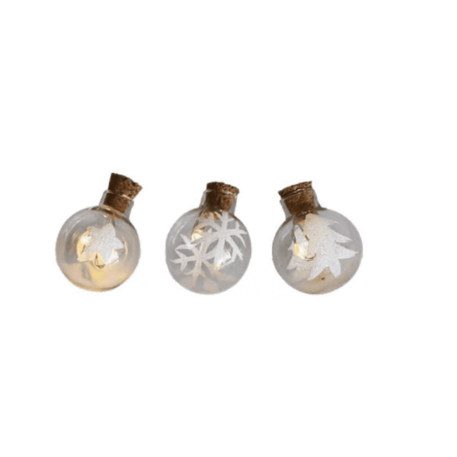 15 Mini Ampolle in Vetro 2,5 cm con Led a Batteria GIOCOPLAST