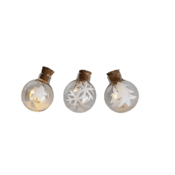 15 Mini Ampolle in Vetro 2,5 cm con Led a Batteria GIOCOPLAST