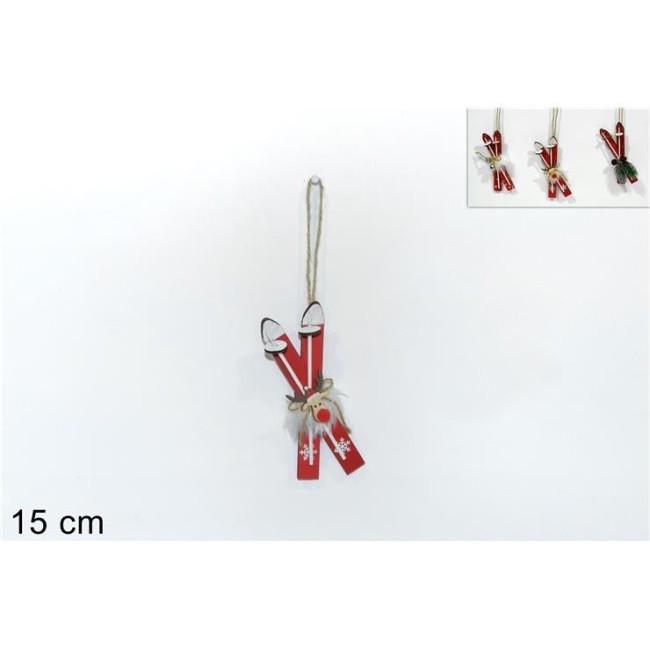 Appendino con Sci Rosso Fantasie Assortite DUESSE CHRISTMAS