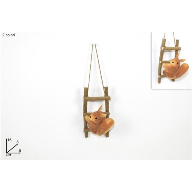 Scoiattolo su Scaletta in Legno DUESSE CHRISTMAS