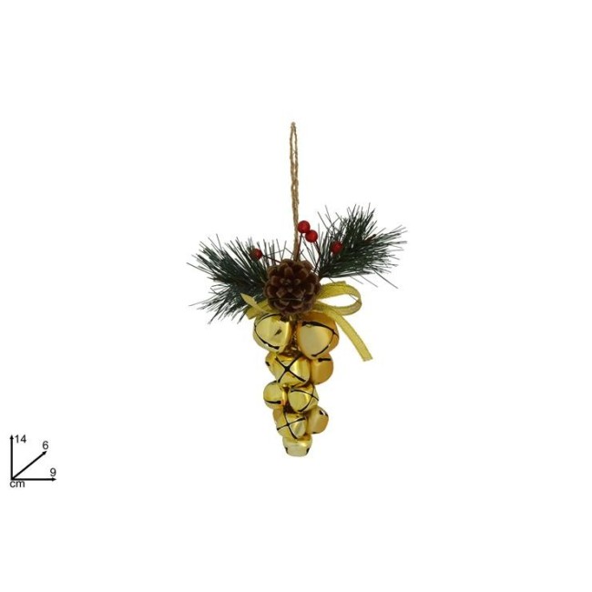 Grappolo di Campanelli Colore Oro DUESSE CHRISTMAS
