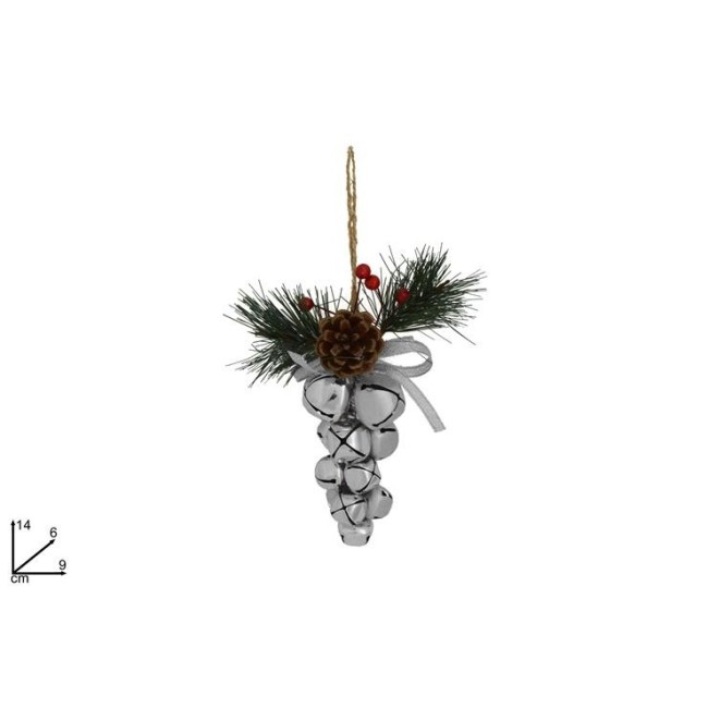 Grappolo di Campanelli Colore Argento DUESSE CHRISTMAS