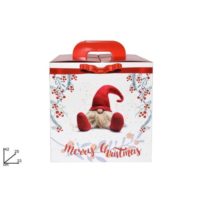 Scatola Regalo per Panettone con Gnomo Natalizio DUESSE CHRISTMAS