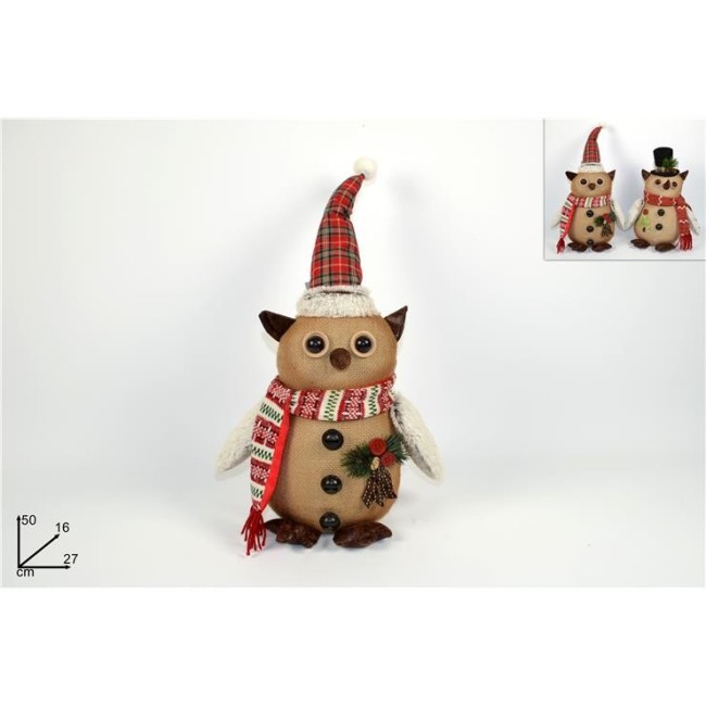 Fermaporta Gufo Country 50 cm DUESSE CHRISTMAS