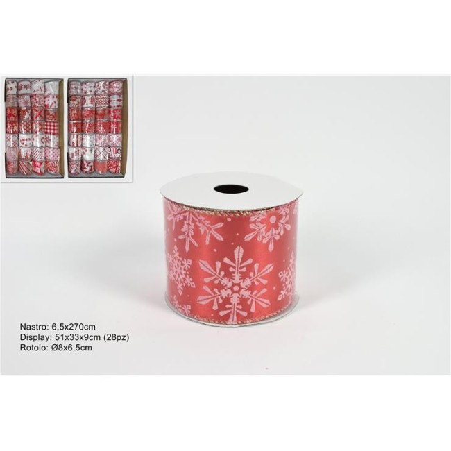 Nastro in Tessuto Rosso 6,3 x 270 cm DUESSE CHRISTMAS
