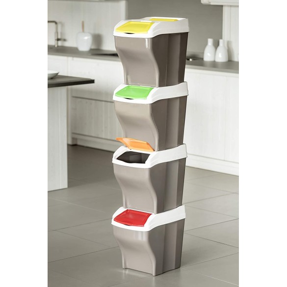 Pattumiera Raccolta Differenziata Poker Plus Set 4 pz + 20 Poker Sak in Omaggio Bama