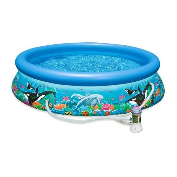 Piscina Easy Oceano Diam. 305 x h 76 cm 28126 con Pompa Filtro Intex