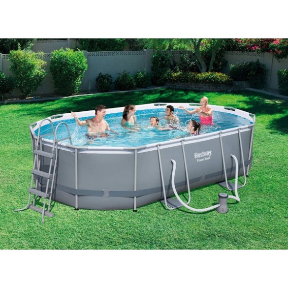 Piscina Ovale Bestway 56448 Power Steel 488x305x107 cm