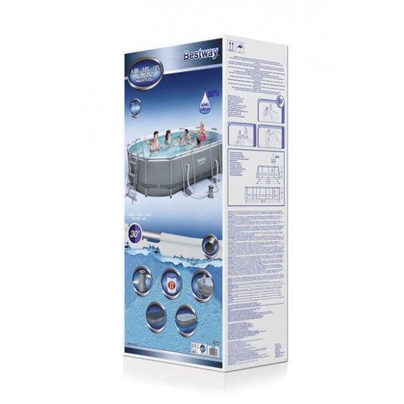 Piscina Ovale Bestway 56448 Power Steel 488x305x107 cm