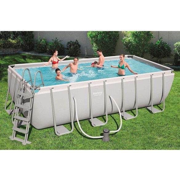 Piscina Power Steel rettangolare in acciaio 488x244x122 cm Bestway