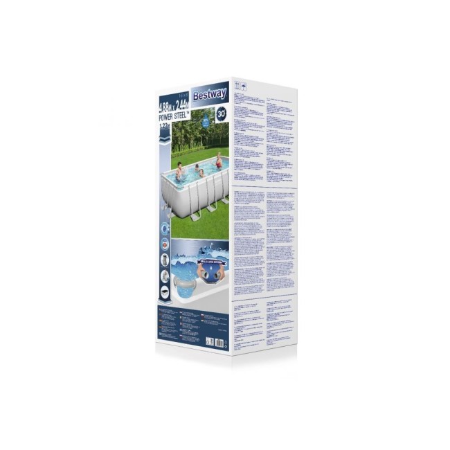 Piscina Power Steel rettangolare in acciaio 488x244x122 cm Bestway