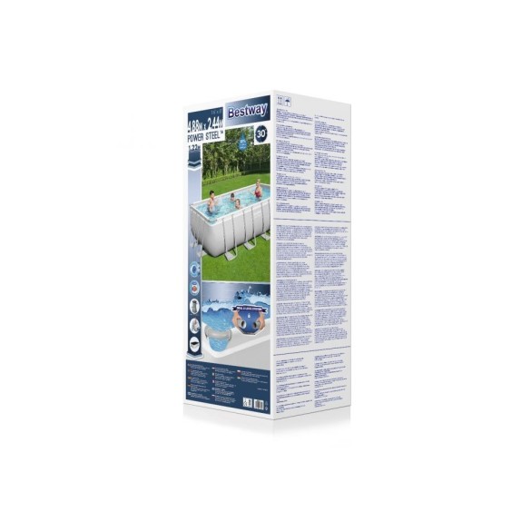 Piscina Power Steel rettangolare in acciaio 488x244x122 cm Bestway