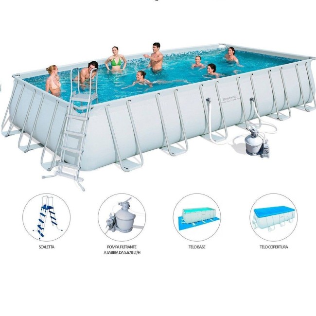 Piscina rettangolare Power Steel da 732x366x132 cm Bestway
