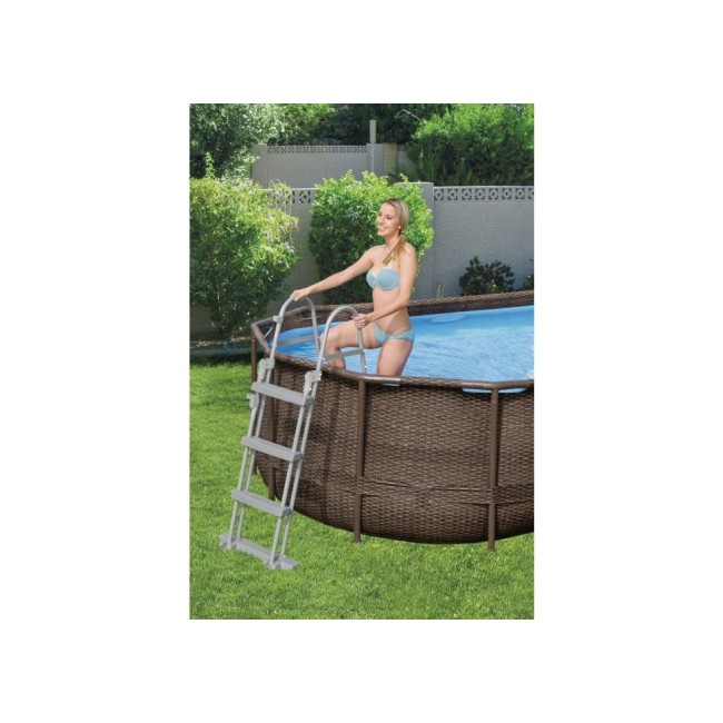 Piscina Power Steel Swim Vista Bestway ovale in acciaio 427x250x100 cm