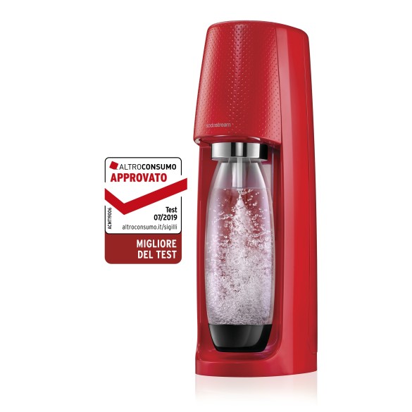 Gasatore Sodastream Spirit Rosso + 2 Concentrati al Gusto Frutti Rossi Omaggio