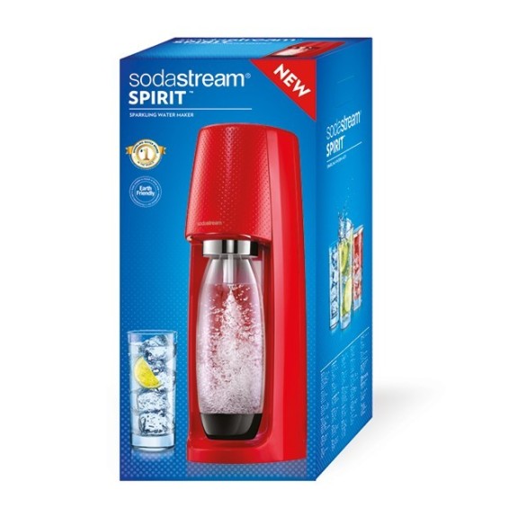 Gasatore Sodastream Spirit Rosso + 2 Concentrati al Gusto Frutti Rossi Omaggio