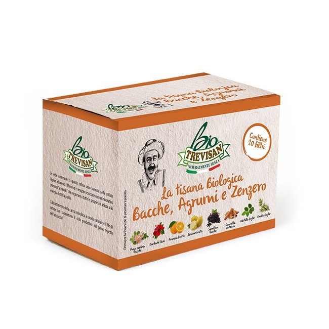Tisana Bio Bacche, Agrumi e Zenzero Trevisan 20 filtri
