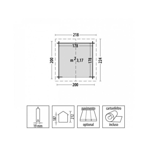 Casetta da Giardino in Legno Bristol Losa