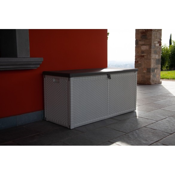 Baule da Esterno in Resina Effetto Rattan Losa