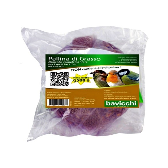 Palla di Grasso da 500 gr per Uccelli Selvatici