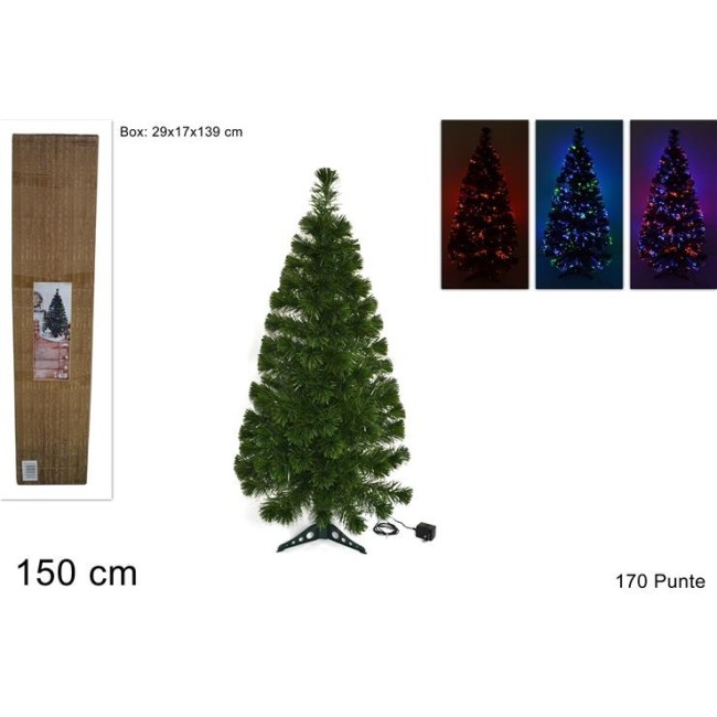 Albero di Natale con Fibra Ottica 150 cm Multicolor DUESSE CHRISTMAS