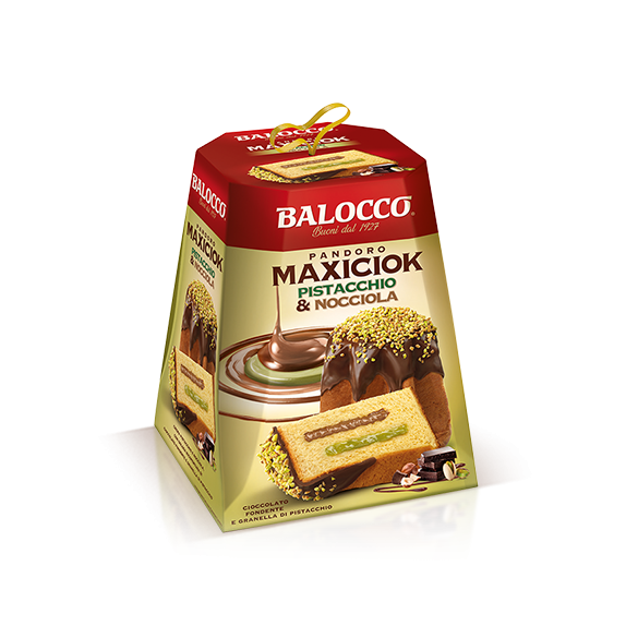Pandoro Maxiciok Pistacchio e Nocciola 800 gr Balocco