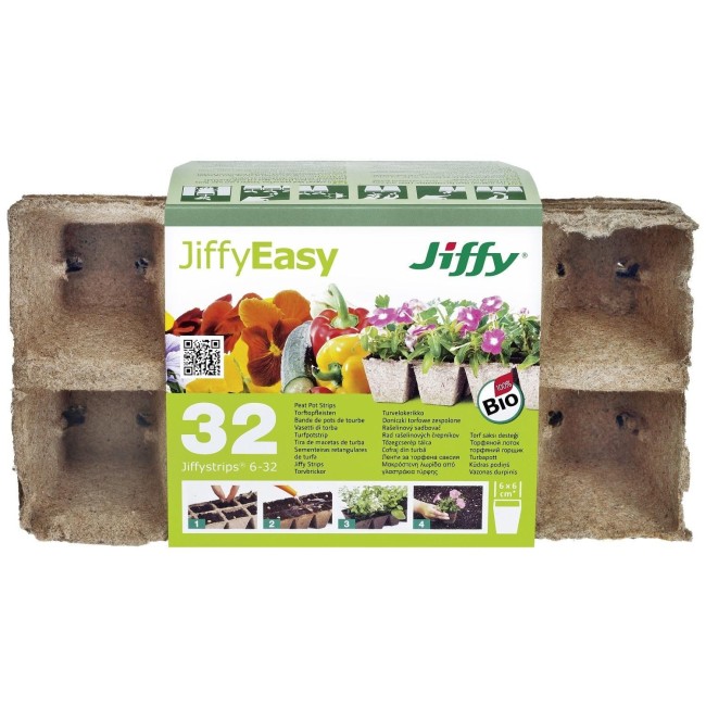 Confezione 32 Vasetti di Torba Quadrati 6x6cm