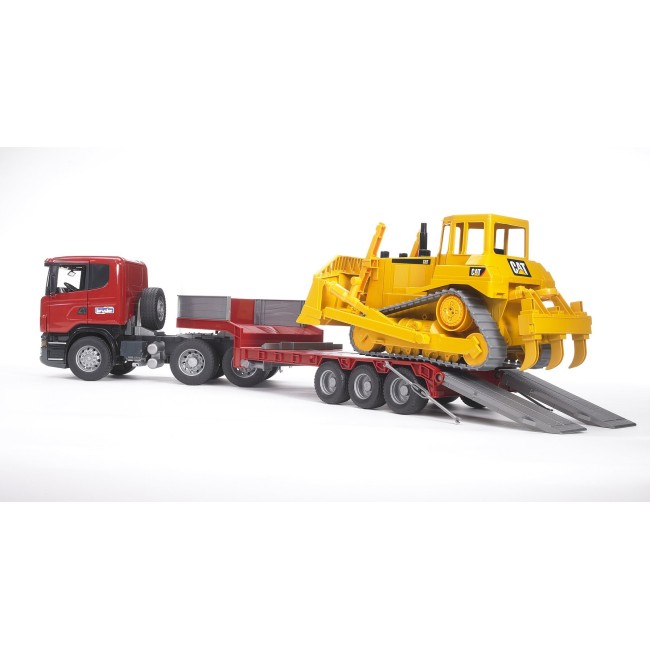 Giocattolo Camion Scania + Bulldozer 03555 BRUDER