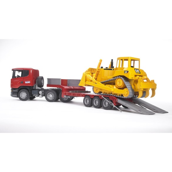 Giocattolo Camion Scania + Bulldozer 03555 BRUDER