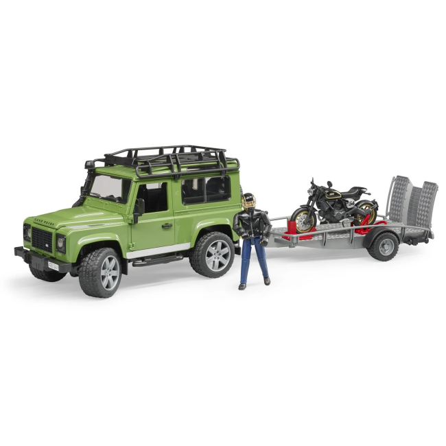 Giocattolo Land Rover con Rimorchio Moto Ducati BRUDER