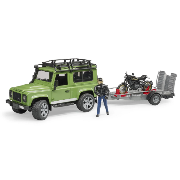 Giocattolo Land Rover con Rimorchio Moto Ducati BRUDER