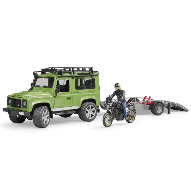 Giocattolo Land Rover con Rimorchio Moto Ducati BRUDER