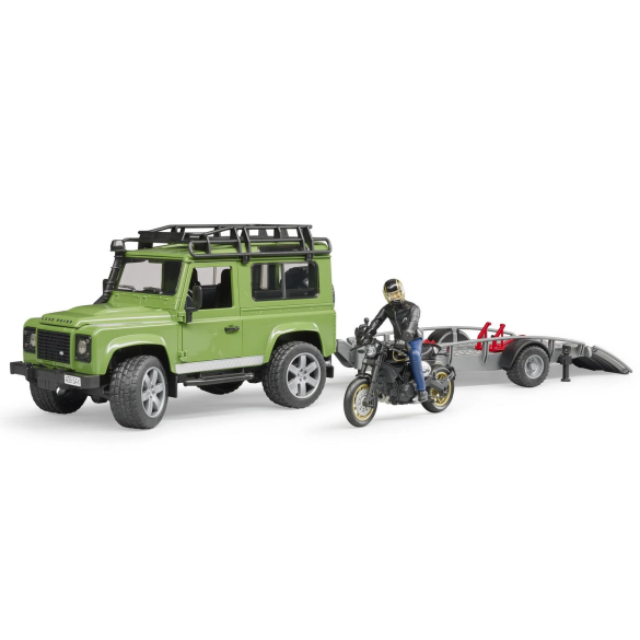 Giocattolo Land Rover con Rimorchio Moto Ducati BRUDER