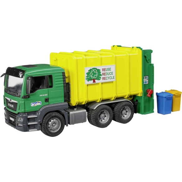 Giocattolo Camion Man TGS dei Rifiuti Verde BRUDER