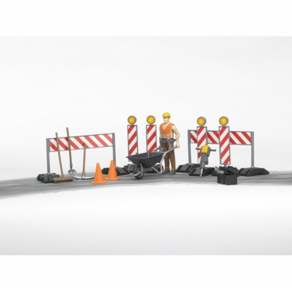 Giocattolo Set Segnaletica Lavori Stradali BRUDER
