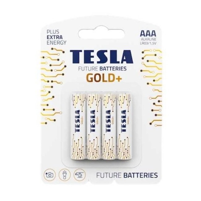 Batterie Alkaline Tesla AAA 4 Pz Serie Gold+