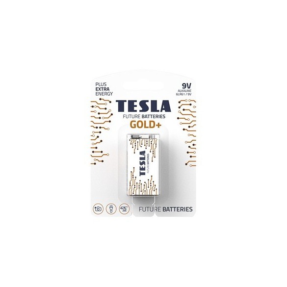 Batteria Alkalina 9 V Tesla Pz 1 Serie Gold+