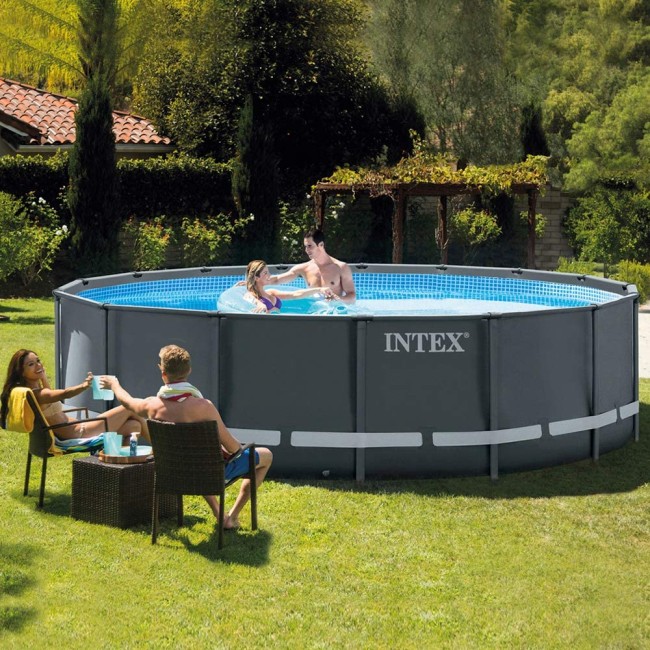 Intex 26326 Piscina Rotonda, Grigio,...