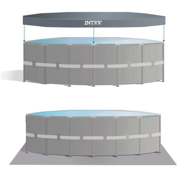 Intex 26326 Piscina Rotonda, Grigio, 488x122 cm