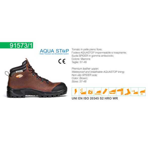 Scarponcino in Pelle Antinfortunistico con Fodera Aquastop TREEMME