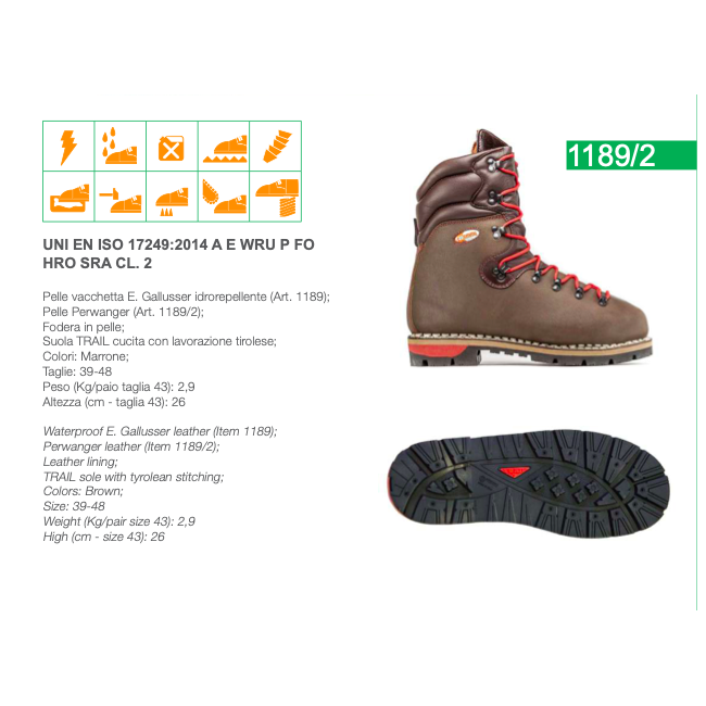 Scarpone Antitaglio in Pelle con...