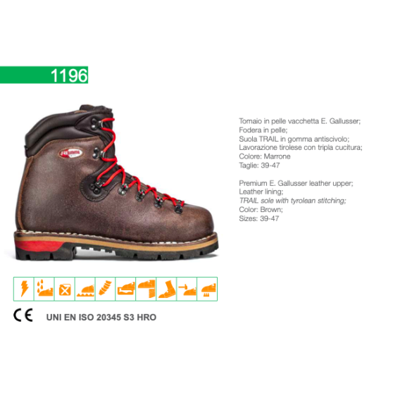 Scarpone in Pelle con Puntale Antischiacciamento e Lamina Antiperforazione Taglie Assortite TREEMME