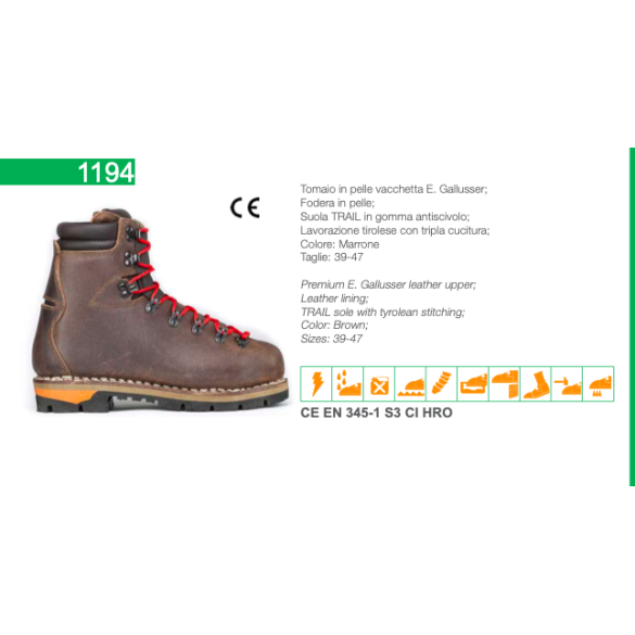 Scarpone in Pelle con Puntale Antischiacciamento/Antiperforazione Taglie Assortite TREEMME