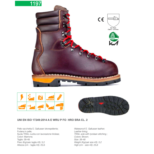 Scarpone Roccia Antitaglio In Pelle Con Cucitura Tirolese Taglie Assortite TREEMME