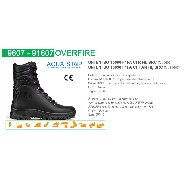 Stivale Overfire in Pelle Aquastop...