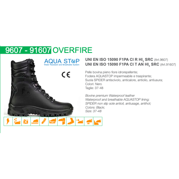 Stivale Overfire in Pelle Aquastop Misure Assortite TREEMME
