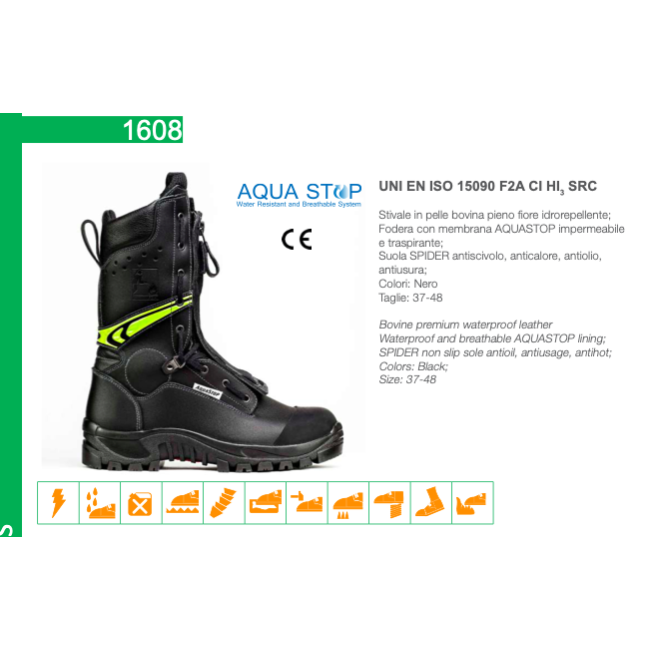 Stivale Vigile Del Fuoco In Pelle Con...