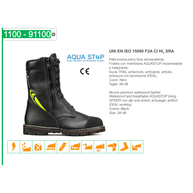 Stivale Vigile del Fuoco in Pelle...