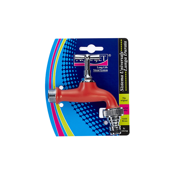 Rubinetto Tradizionale con Attacco Rapido Colore Rosso COLORTAP