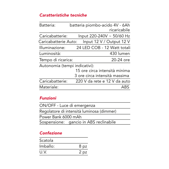 Lampada Ricaricabile Campinglite CFG